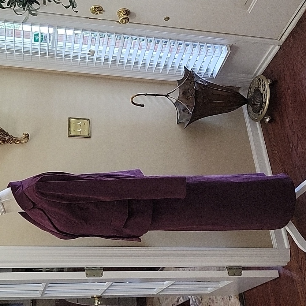 Cato purple brushed polyester jacket maxi skirt set stretch long sleeve 14 EUC… - Picture 4 of 10